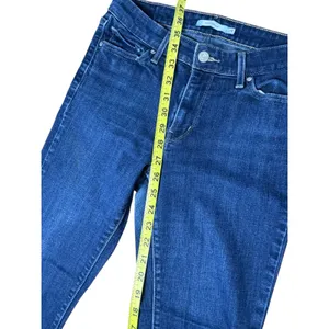 Levis 715 Bootcut Jeans Womens 29 Dark Wash Blue Denim Mid Rise Stretch 715-0001 thumbnail 4