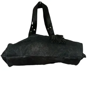 Banana Republic Black Leather Tote Bag Large Shoulder Purse Tassel‎ NWT thumbnail 6