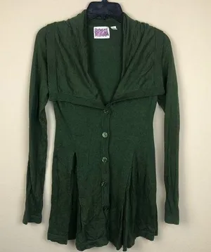 Anthropologie Rosie Neira Olive Green Cardigan S thumbnail 1