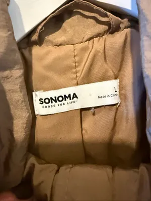 Sonoma tan quilted puffer jacket oversized large thumbnail 8