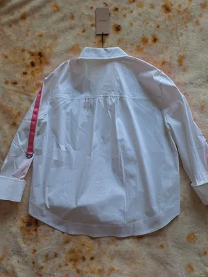 NWT Halogen Nordstrom M White Shirt Pink Satin D-Ring Utility Straps Oversized thumbnail 12