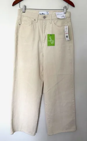 Sam Edelman Codie High Rise Wide Leg Ankle Pants Undyed Natural Cotton NWT Sz 28 thumbnail 1