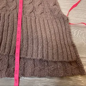 Free people easy cable v neck‎ sweater mushroom thumbnail 7