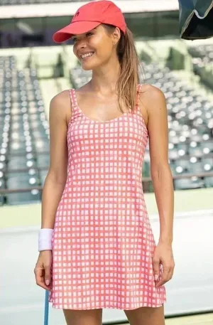 Cabana Life Exercise dress tennis pickleball gingham embroidered shorts skort thumbnail 1