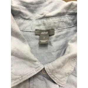 Aerie Soft Lt Blue Button Down Tunic Shirt Women’s Small Long Sleeve Top thumbnail 5