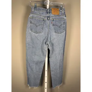 Vintage‎ 1990s Levi's 512 Slim Fit Tapered Jeans High Rise Raw Hem W28 thumbnail 5