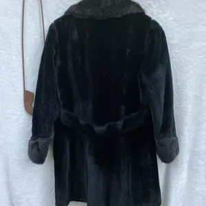 Vintage Faux‎ Fur Coat Black thumbnail 5
