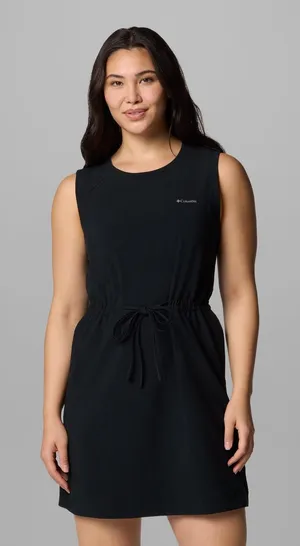 Columbia Womens Black Sleeveless Drawstring Waist Active Dress AL3265 Large thumbnail 1