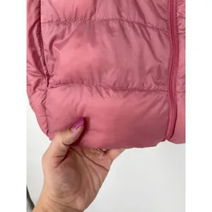 UNIQLO‎ Women Puffer Jacket Pink Lightweight Down Filled Full Zip Hooded Size M thumbnail 11