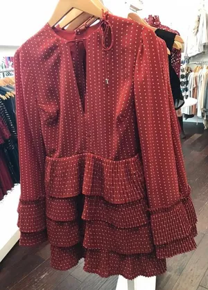Burnt Orange Ruffle Dress Size 2 thumbnail 2