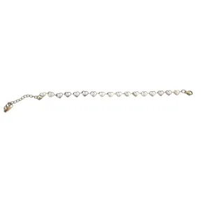 Bracelet Womens Heart Link Gold White Enamel‎ Dainty 7-9in thumbnail 2