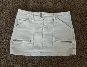 White Denim Mini Skirt Forever 21 thumbnail 1