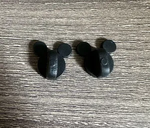 Disney Small Pin Backs Black Mickey Mouse Heads Set 2 Rubber thumbnail 1