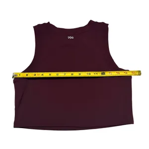 DSG x Twitch + Allison Women's High Neck Active Crop Tank Top Wine Red Size S thumbnail 5