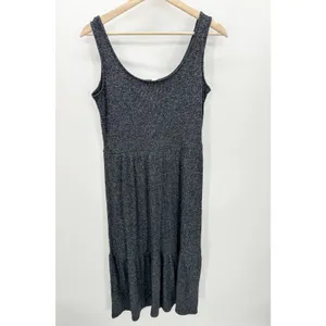 Daily Ritual Womens Gray Ribbed Knit Tank Maxi Dress Tiered Sweater Small BC18‎ thumbnail 2