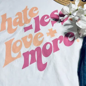 Love Tribe Hate Less & Love More Retro Bohemian Oversized T Shirt thumbnail 7