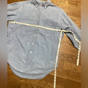 Cambridge Dry Goods 100% Cotton Chambray shirt Light Denim Size 10 thumbnail 5