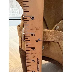 See by Chloé Tan Suede Ankle Booties Size 38 Studded Strap Heel Box Dust Bag thumbnail 6