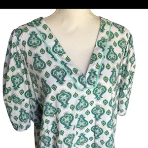 Loft floral medallion bell sleeve blouse size M thumbnail 4