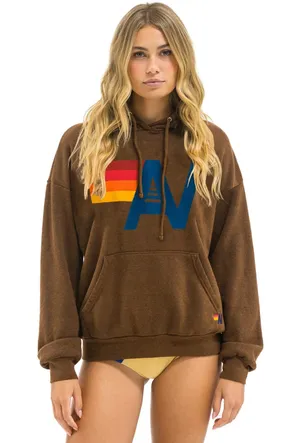 Aviator Nation Logo Pullover Relaxed Hoodie Chocolate Unisex Californian Size L thumbnail 1