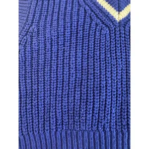 H&M Royal Blue White Rib Knit Cropped Sweater Vest Preppy Tennis Y2K Academia thumbnail 3