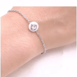 NEW Women's Bezel Simulated Diamond Gold-Plated Ceramic‎ Bracelet, Size 7.8+2" thumbnail 4