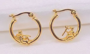 18K Gold Plated Angel and Demon Hoop Earrings for Women thumbnail 1