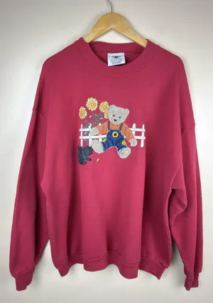 Vintage Bear Gopher Sunflower Farm Sweatshirt Adult Unisex 2X USA thumbnail 1
