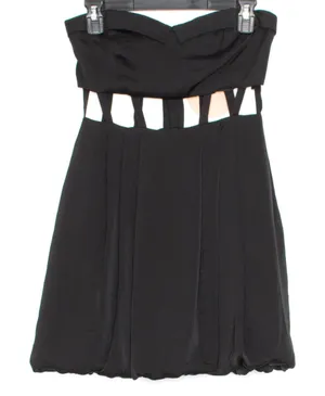 NWT Keepsake The Label Womens Dress Here And Now Bubble Strapless Black 6 FV thumbnail 1