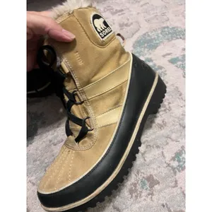 SOREL Women's US 9 Waterproof Tan Black Insulated Mid Calf Boots Fur Top thumbnail 6