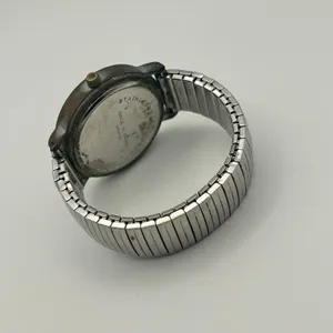 Silver Tone White Dial Stainless Steel Watch Expansion Band Working thumbnail 6