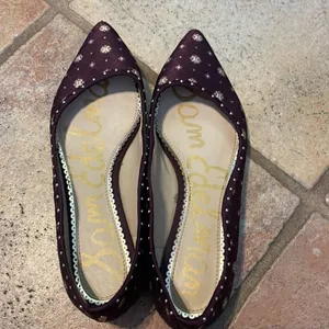 Sam Edelman maroon & gold floral print ballet flat thumbnail 5