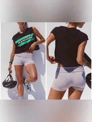 NWT Free People Inspire Logo Tank - stripe logo black combo - medium thumbnail 2