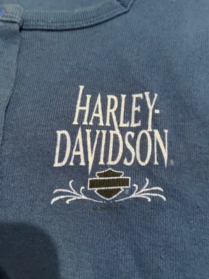 Harley Davidson blue button up tank shirt  thumbnail 5
