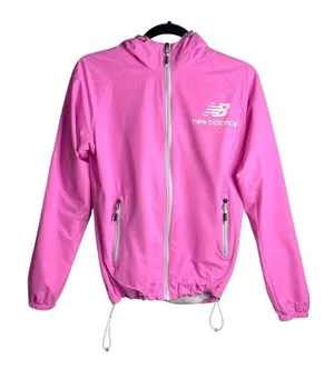 New Balance Pink Hooded Windbreaker Jacket Size Small thumbnail 1
