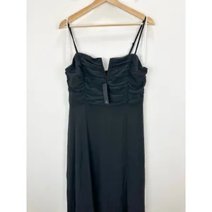Lulus Sweeney Black Sleeveless Maxi Dress Side lit Chiffon Formal XL NWT thumbnail 6