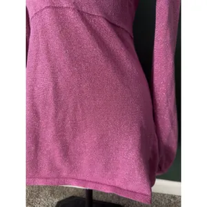 Vintage Y2K MKM Designs Pink Magenta Shimmer Long Sleeve Babydoll Top Sz Medium thumbnail 3
