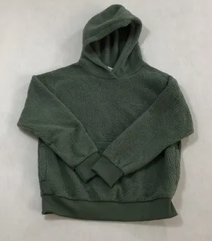 The North Face Womens Sage Green High Pile Fleece Sherpa Hoodie Size Medium thumbnail 1