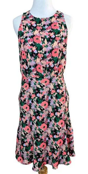 J Crew Mercantile Dress 2 Draped‎ Waist Floral Multicolor A-Line Sleeveless thumbnail 1