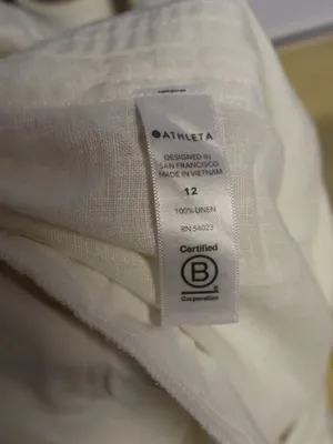 Athleta Womans Cabo Linen Wide Leg Pant White Size 12 Cropped Coastal Minimalist thumbnail 13
