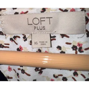 Loft Ditzy Floral Blouse Womens 16 Flowy Lightweight Work Career Blouson Sleeves thumbnail 5