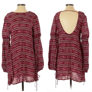 Tularosa X Revolve Gracefully Dress Burgundy Floral Dress thumbnail 2