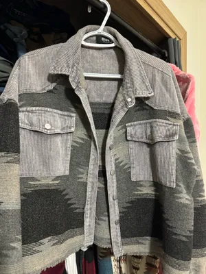 Blue B Western Shacket size Medium Gray thumbnail 1