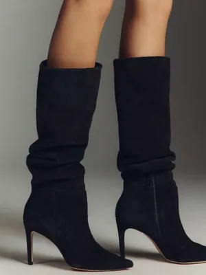 NWOT Anthropologie Scrunch Pointed-Toe Heeled Boots thumbnail 1