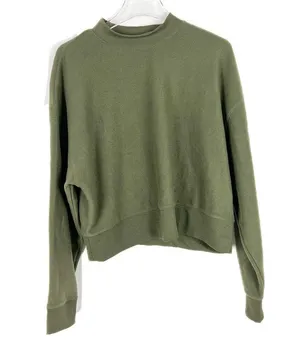 NWT Abound Brushed Knit Mock Neck Fleece Pullover in Olive Night Green Size XL thumbnail 2