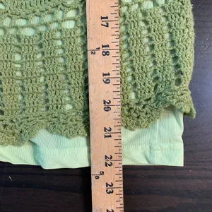 Uniform John‎ Paul Richard Green Crochet Lace Knit Long Sleeve Sweater Top Smal thumbnail 7