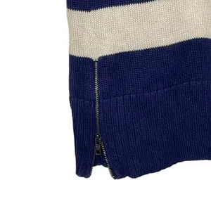 American Eagle‎ Sweater Dress Size Medium Navy Cream Striped With Nordic Pattern thumbnail 6