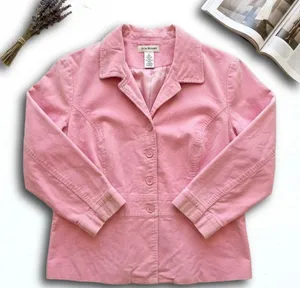 Isaac Mizrahi for Target Pink Corduroy Blazer Jacket Womens XL Button Front thumbnail 1