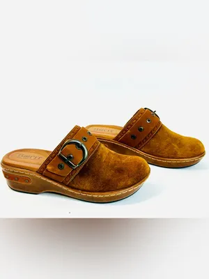 Born Women's Banyan Slip On Leather Clogs size 6 Brown Distressed Suede Leather thumbnail 5