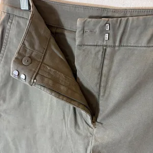 J. Jill Button Side Shorts English Moss Green Cotton Linen‎ Stretch Size 14 NWT thumbnail 3